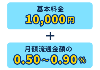 「基本料金0円」＋「月額10000円」「売上課金5％」